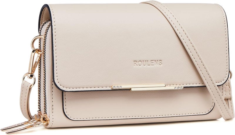 Roulens Small Crossbody Bag for Women,Cell Phone Purse Women's Shoulder Handbags Wallet Purse with Credit Card Slots - Image 1
